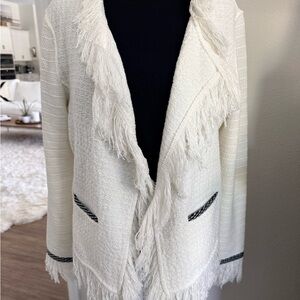 Nic and Zoe never worn Elegant White Fringed Women's Blazer